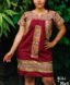 Vestido San Antonino vino con bordado doradodeshilado