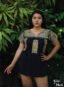 Blusa bordada San Antonino negra con dorado
