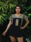 Blusa bordada San Antonino negra con dorado