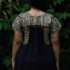Blusa bordada San Antonino negra con dorado