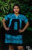 Vestido corto San Antonino negro con  bordado azul