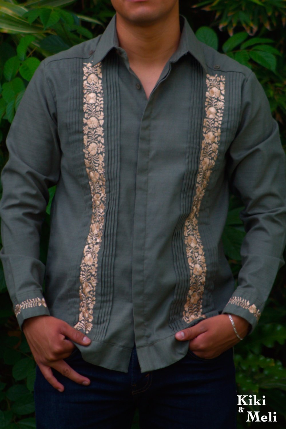 Guayabera discount verde olivo