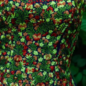 Crop Top - Corset bordado San Antonino azul con bordado multicolor