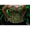 Crop Top - Corset bordado San Antonino azul con bordado multicolor