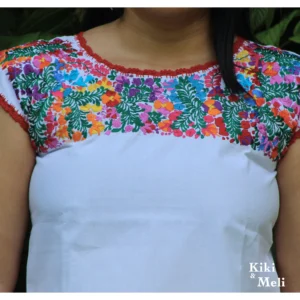 CC009-BLUSA-BORDADA-SANANTONINO (3) Blusa San Antonino blanca sin manga con bordado multicolor