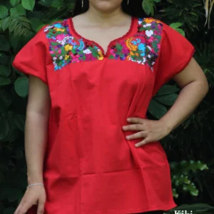 CC010-BLUSA-BORDADA-SANANTONINO (1) Blusa San Antonino roja con bordado multicolor