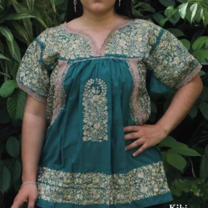 CC012-BLUSA-BORDADA-SANANTONINO (1) Blusa bordada San Antonino verde con bordado dorado