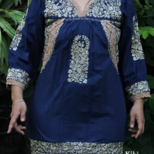 CC013-VESTIDO-BORDADO-SANANTONINO (2) Vestido San Antonino azul con bordado dorado