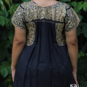 Blusa bordada San Antonino negra con dorado