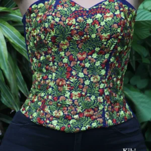 LS010-CORSET-BORDADO-SANANTONINO (3) Crop Top - Corset bordado San Antonino azul con bordado multicolor